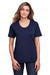 Core 365 CE111W Womens Fusion ChromaSoft Performance Moisture Wicking Short Sleeve Scoop Neck T-Shirt Navy Blue Front