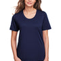 Core 365 Womens Fusion ChromaSoft Performance Moisture Wicking Short Sleeve Scoop Neck T-Shirt - Classic Navy Blue