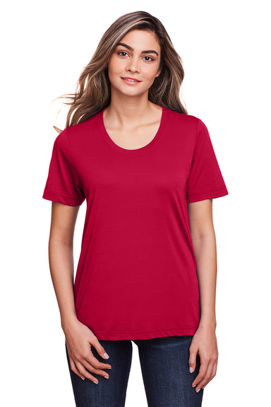 Core 365 CE111W Womens Fusion ChromaSoft Performance Moisture Wicking Short Sleeve Scoop Neck T-Shirt Red Front