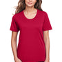 Core 365 Womens Fusion ChromaSoft Performance Moisture Wicking Short Sleeve Scoop Neck T-Shirt - Classic Red