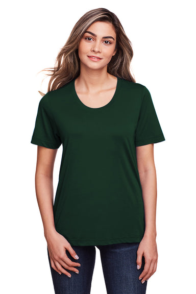 Core 365 CE111W Womens Fusion ChromaSoft Performance Moisture Wicking Short Sleeve Scoop Neck T-Shirt Forest Green Front