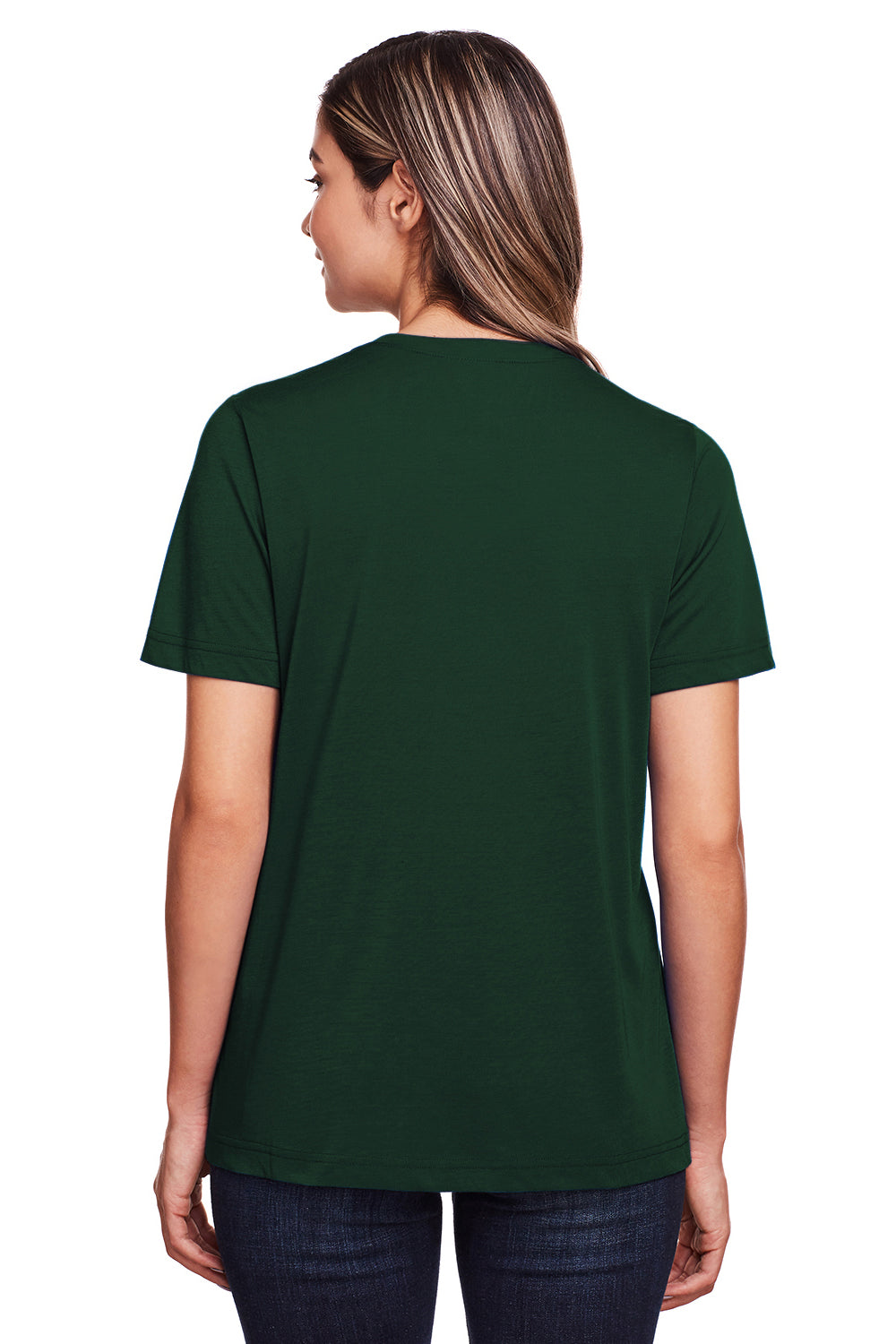 Core 365 CE111W Womens Fusion ChromaSoft Performance Moisture Wicking Short Sleeve Scoop Neck T-Shirt Forest Green Back