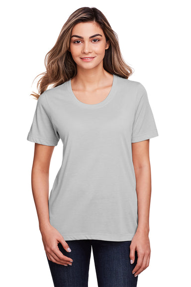 Core 365 CE111W Womens Fusion ChromaSoft Performance Moisture Wicking Short Sleeve Scoop Neck T-Shirt Platinum Grey Front