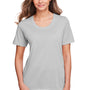 Core 365 Womens Fusion ChromaSoft Performance Moisture Wicking Short Sleeve Scoop Neck T-Shirt - Platinum Grey