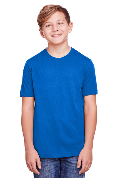 Core 365 CE111Y Youth Fusion ChromaSoft Performance Moisture Wicking Short Sleeve Crewneck T-Shirt Royal Blue Front