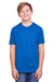 Core 365 CE111Y Youth Fusion ChromaSoft Performance Moisture Wicking Short Sleeve Crewneck T-Shirt Royal Blue Front