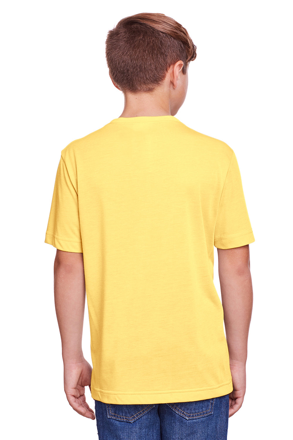 Core 365 CE111Y Youth Fusion ChromaSoft Performance Moisture Wicking Short Sleeve Crewneck T-Shirt Gold Back