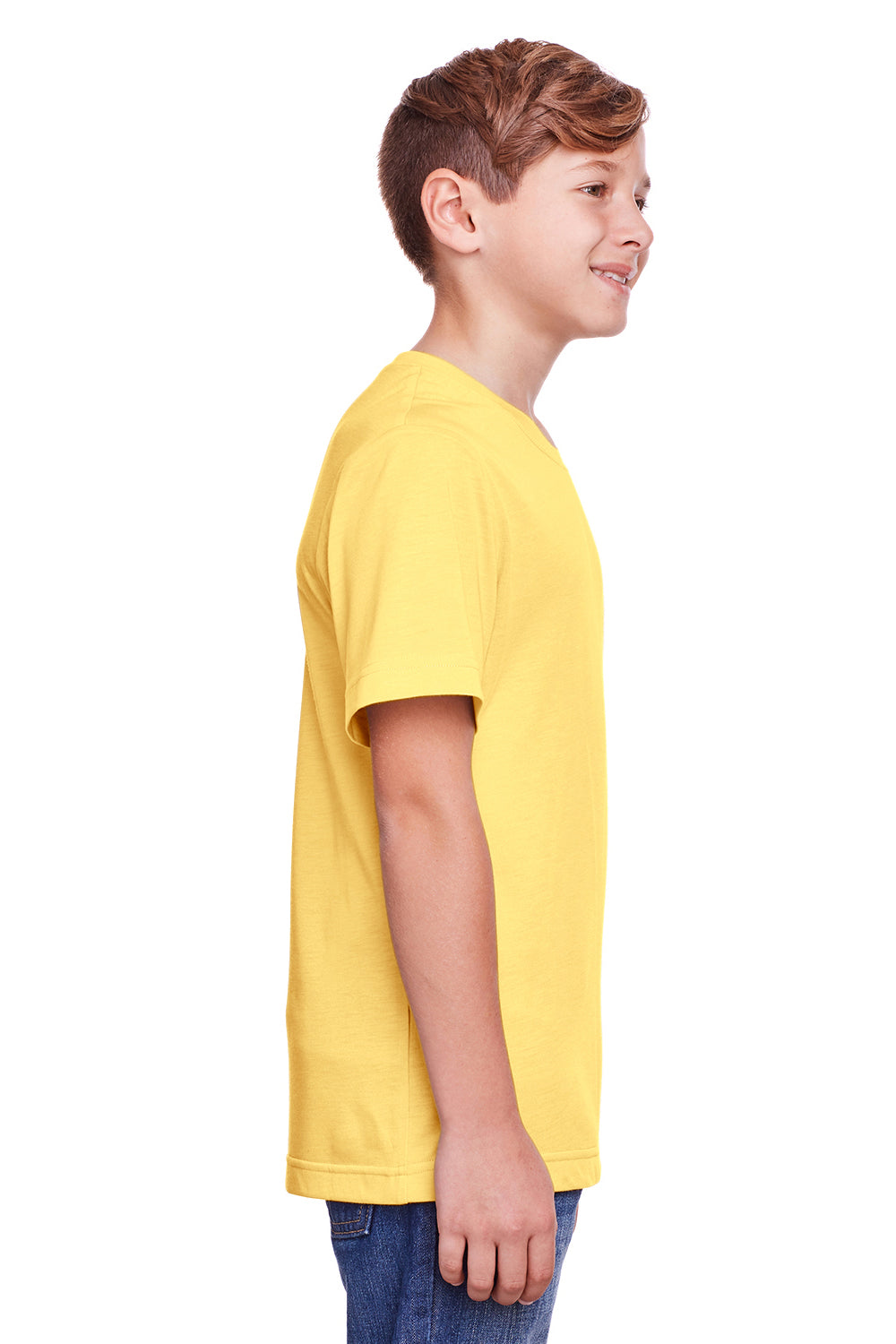 Core 365 CE111Y Youth Fusion ChromaSoft Performance Moisture Wicking Short Sleeve Crewneck T-Shirt Gold Side