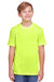 Core 365 CE111Y Youth Fusion ChromaSoft Performance Moisture Wicking Short Sleeve Crewneck T-Shirt Safety Yellow Front