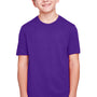 Core 365 Youth Fusion ChromaSoft Performance Moisture Wicking Short Sleeve Crewneck T-Shirt - Campus Purple