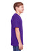Core 365 CE111Y Youth Fusion ChromaSoft Performance Moisture Wicking Short Sleeve Crewneck T-Shirt Purple Side