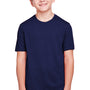 Core 365 Youth Fusion ChromaSoft Performance Moisture Wicking Short Sleeve Crewneck T-Shirt - Classic Navy Blue
