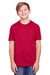 Core 365 CE111Y Youth Fusion ChromaSoft Performance Moisture Wicking Short Sleeve Crewneck T-Shirt Red Front