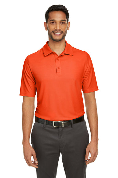 Core 365 CE112 Mens Fusion ChromaSoft Performance Moisture Wicking Short Sleeve Polo Shirt Campus Orange Front