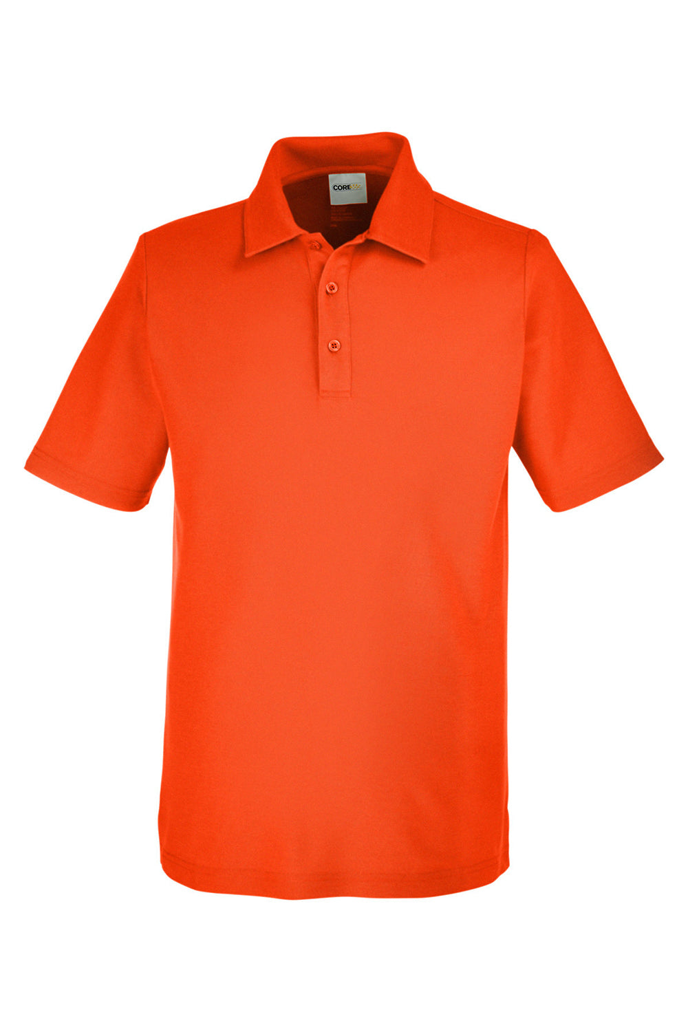 Core 365 CE112 Mens Fusion ChromaSoft Performance Moisture Wicking Short Sleeve Polo Shirt Campus Orange Flat Front