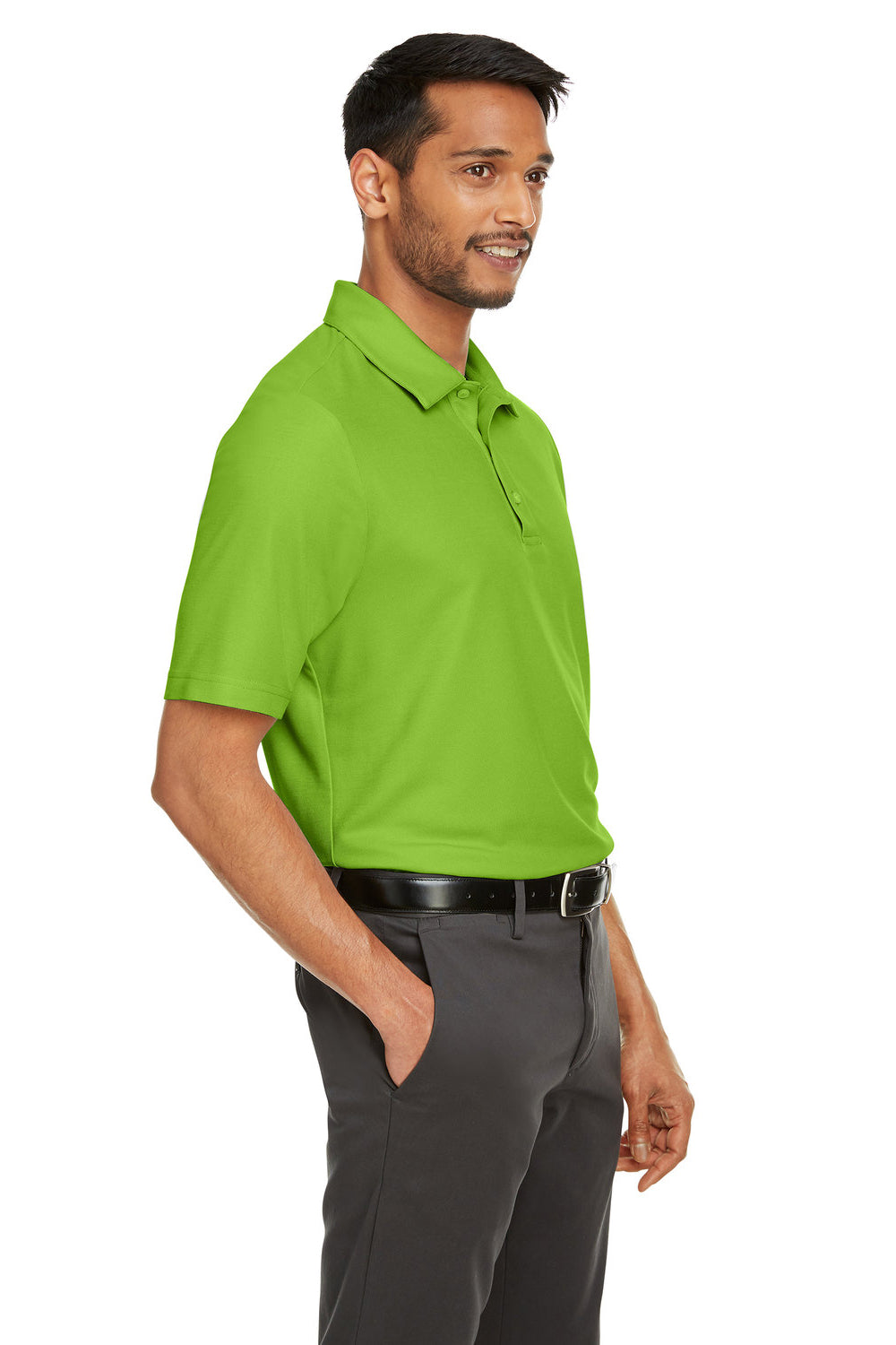 Core 365 CE112 Mens Fusion ChromaSoft Performance Moisture Wicking Short Sleeve Polo Shirt Acid Green 3Q