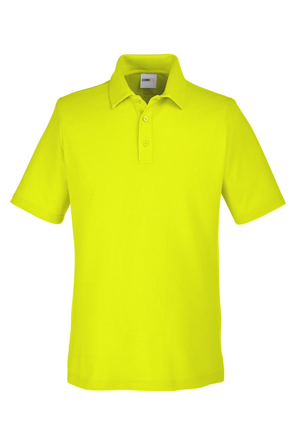 Core 365 CE112 Mens Fusion ChromaSoft Performance Moisture Wicking Short Sleeve Polo Shirt Safety Yellow Flat Front