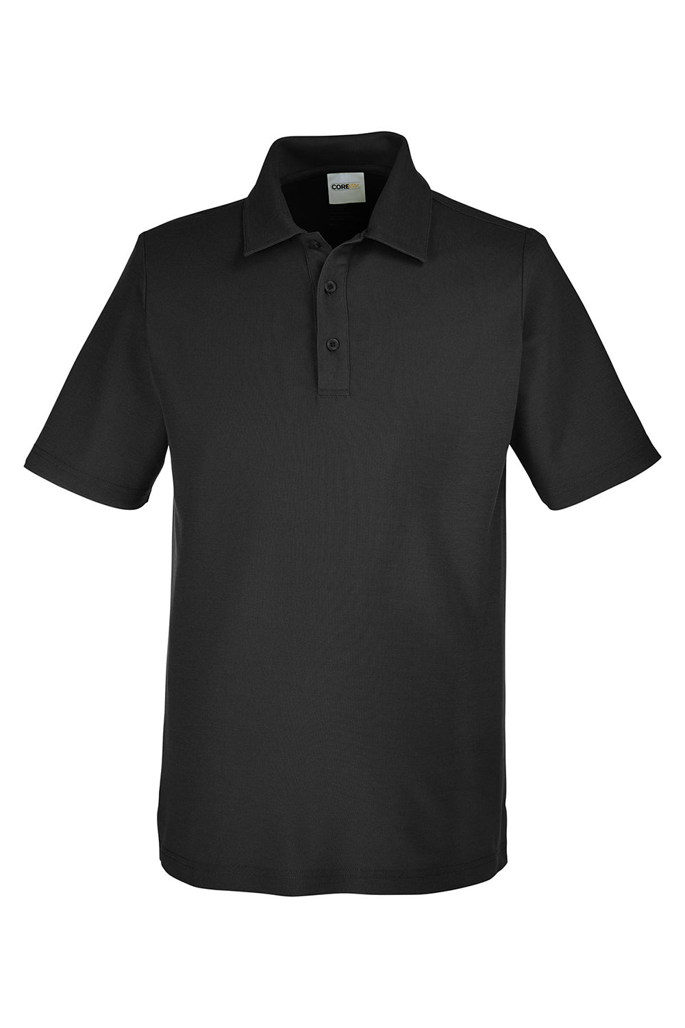 Core 365 CE112 Mens Fusion ChromaSoft Performance Moisture Wicking Short Sleeve Polo Shirt Black Flat Front