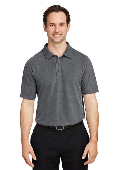 Core 365 CE112 Mens Fusion ChromaSoft Performance Moisture Wicking Short Sleeve Polo Shirt Heather Carbon Grey Front