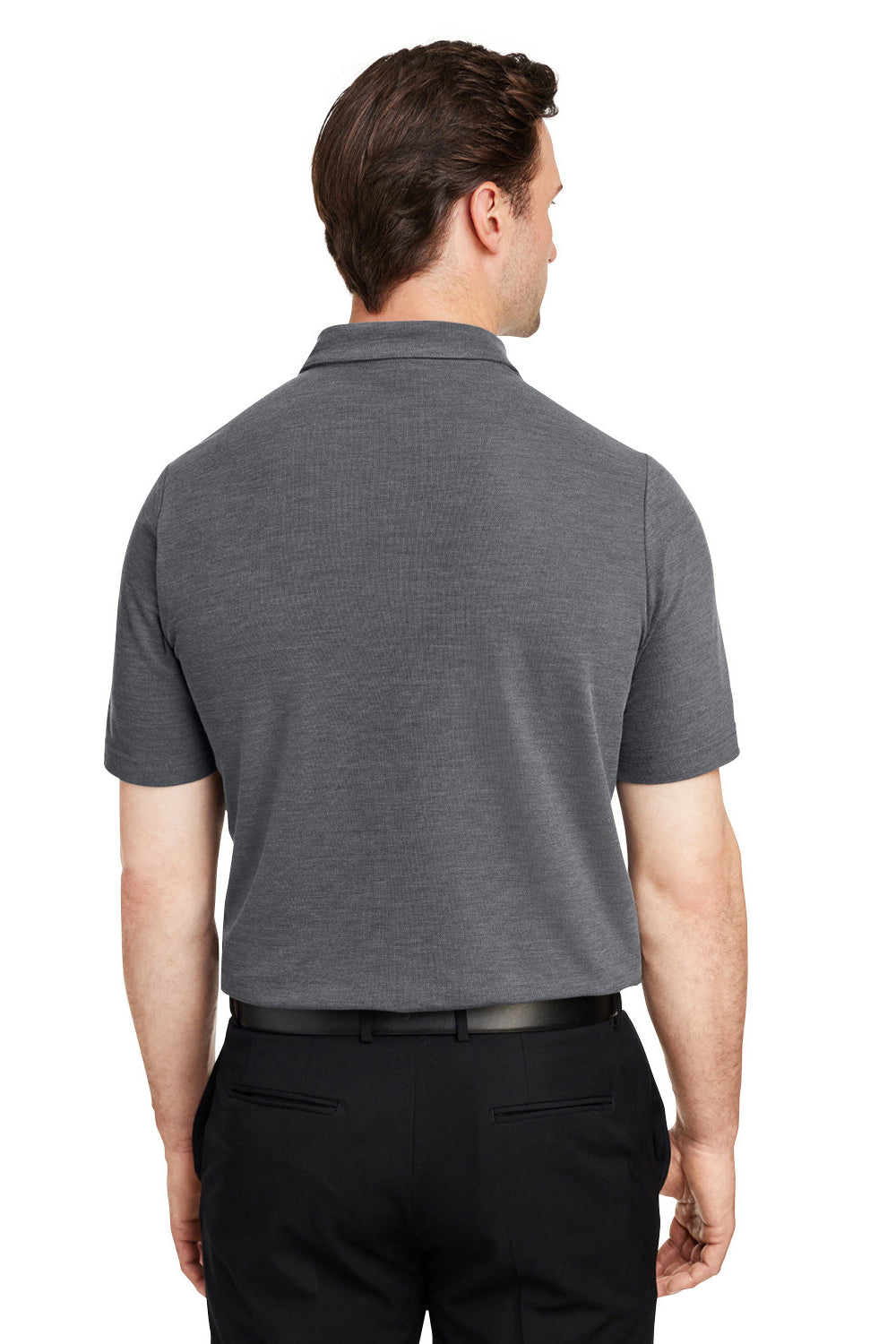 Core 365 CE112 Mens Fusion ChromaSoft Performance Moisture Wicking Short Sleeve Polo Shirt Heather Carbon Grey Back