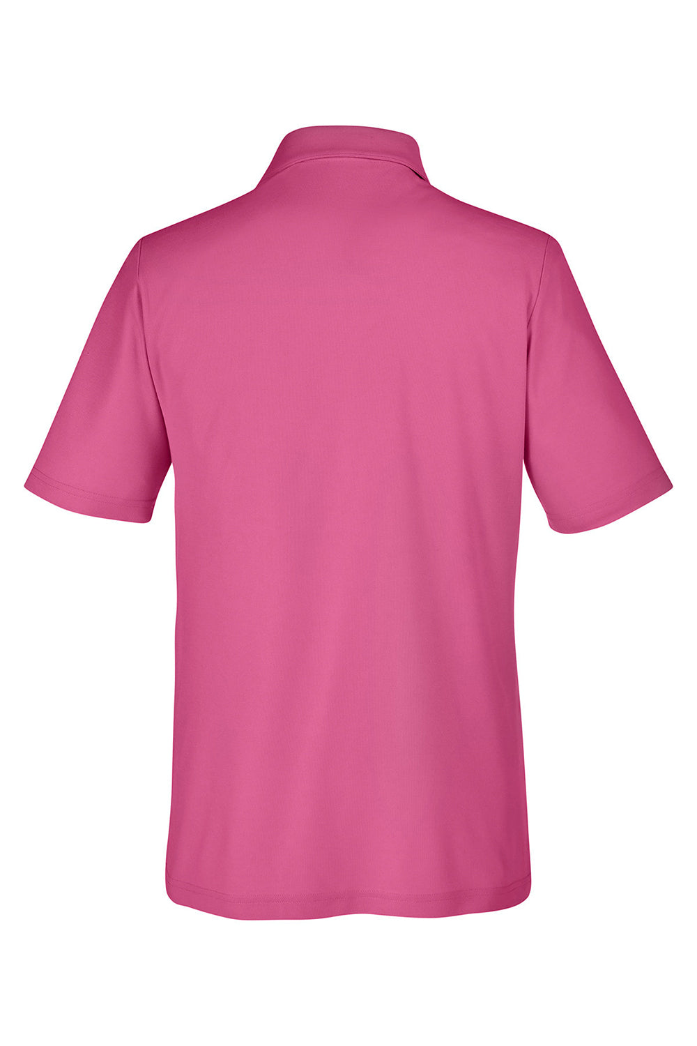 Core 365 CE112 Mens Fusion ChromaSoft Performance Moisture Wicking Short Sleeve Polo Shirt Charity Pink Flat Back