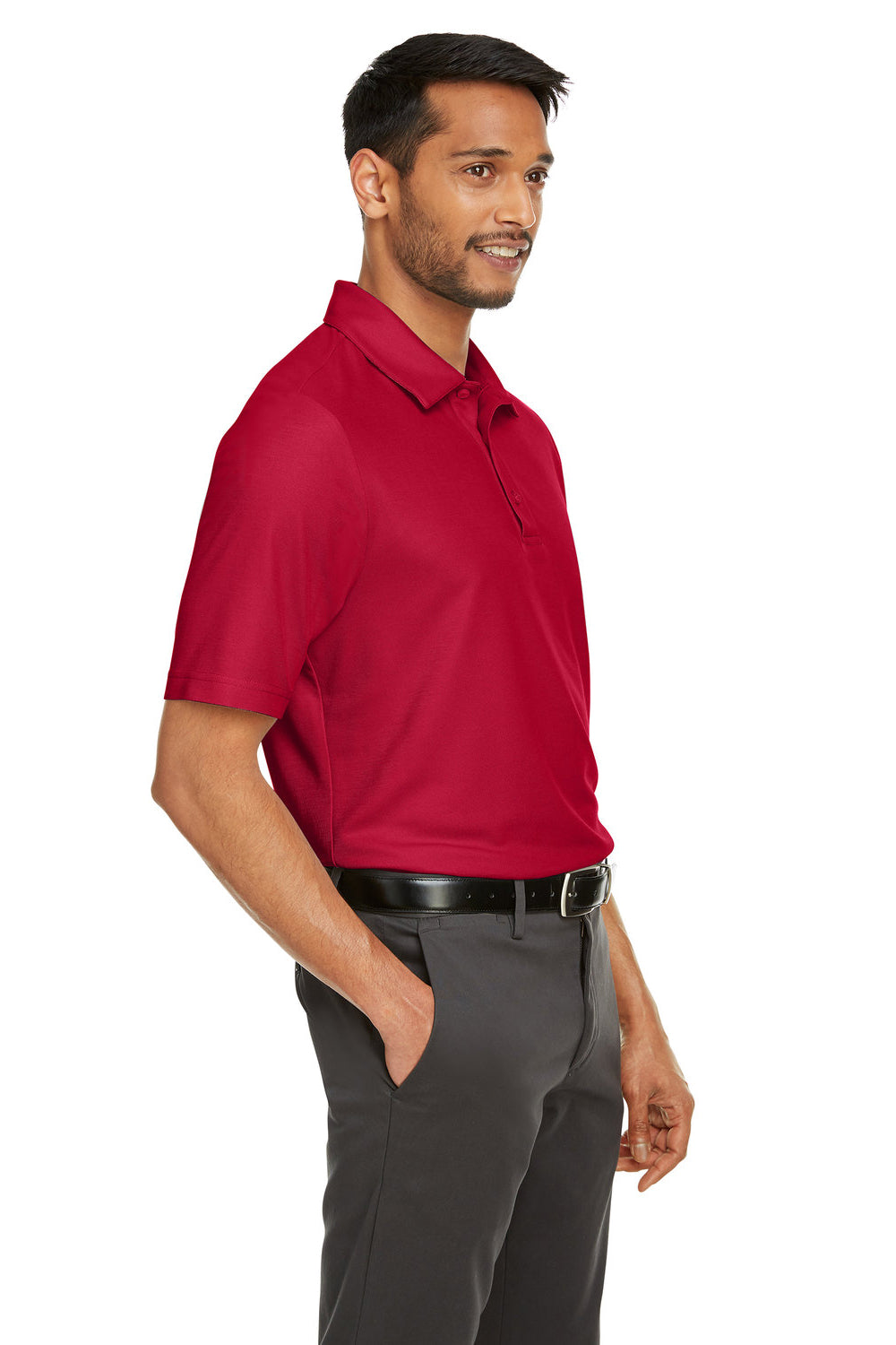 Core 365 CE112 Mens Fusion ChromaSoft Performance Moisture Wicking Short Sleeve Polo Shirt Classic Red 3Q