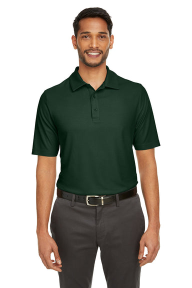 Core 365 CE112 Mens Fusion ChromaSoft Performance Moisture Wicking Short Sleeve Polo Shirt Forest Green Front