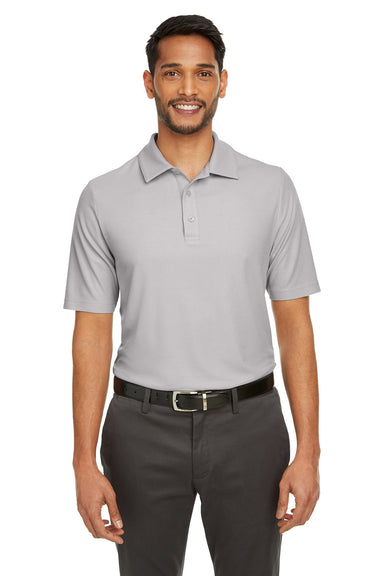Core 365 CE112 Mens Fusion ChromaSoft Performance Moisture Wicking Short Sleeve Polo Shirt Platinum Grey Front