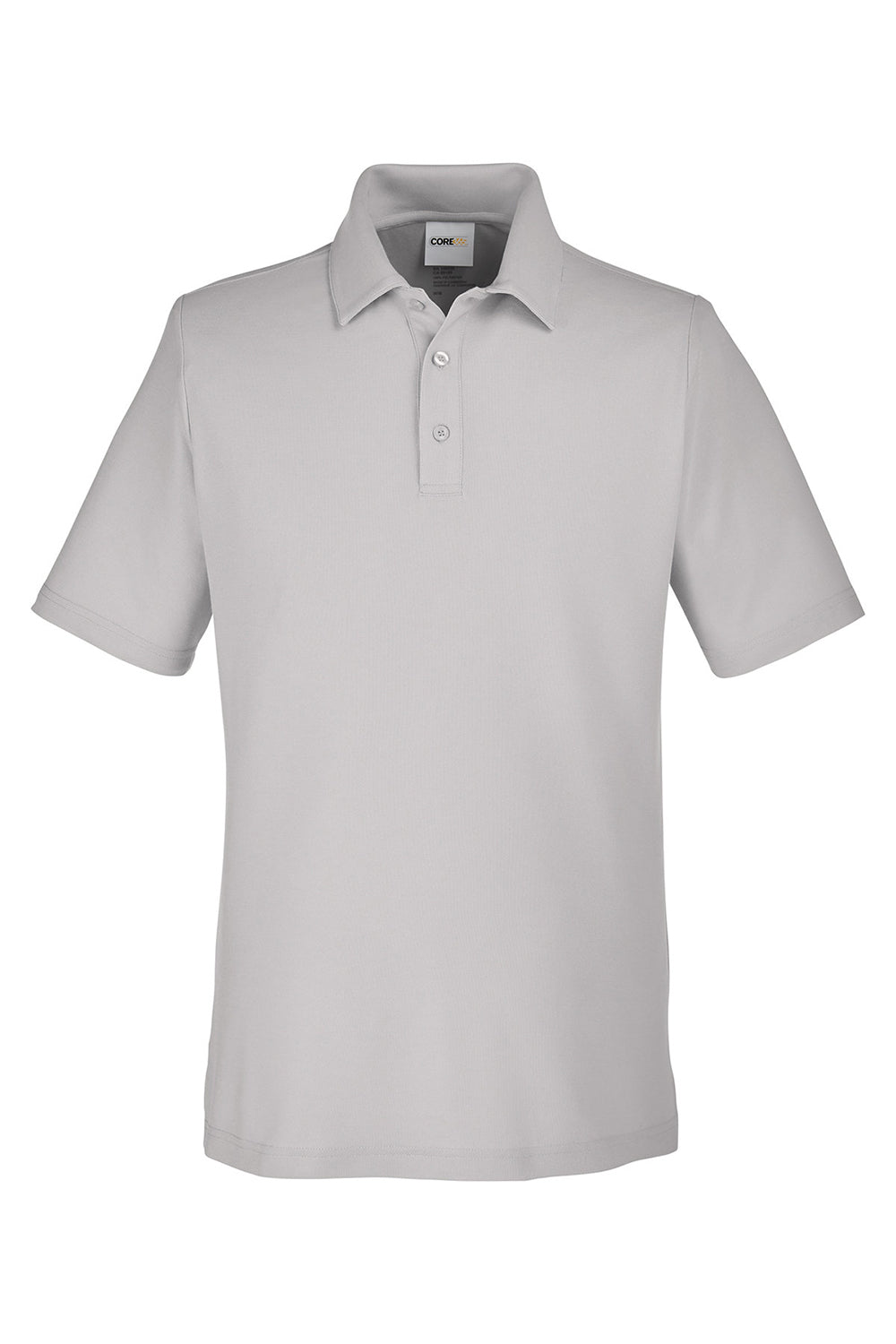 Core 365 CE112 Mens Fusion ChromaSoft Performance Moisture Wicking Short Sleeve Polo Shirt Platinum Grey Flat Front