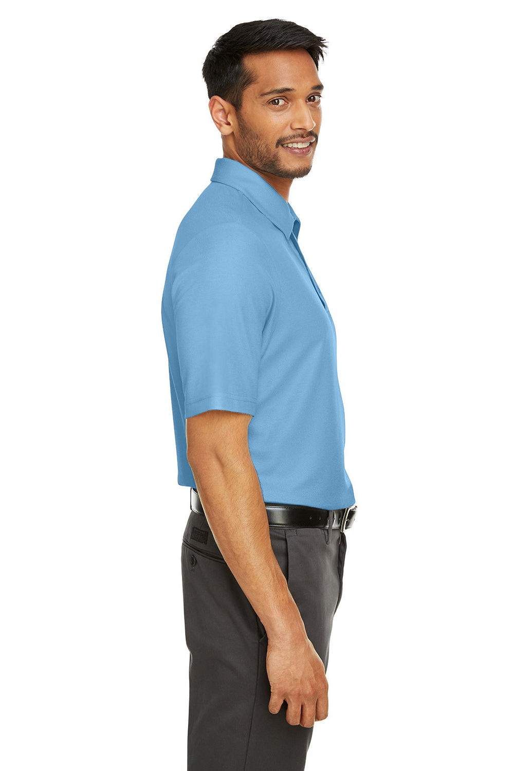 Core 365 CE112 Mens Fusion ChromaSoft Performance Moisture Wicking Short Sleeve Polo Shirt Columbia Blue Side