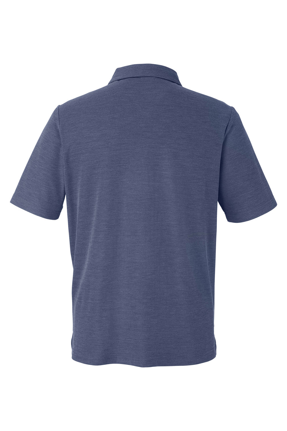 Core 365 CE112 Mens Fusion ChromaSoft Performance Moisture Wicking Short Sleeve Polo Shirt Heather Classic Navy Blue Flat Back