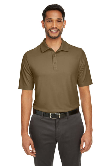 Core 365 CE112 Mens Fusion ChromaSoft Performance Moisture Wicking Short Sleeve Polo Shirt Coyote Brown Front