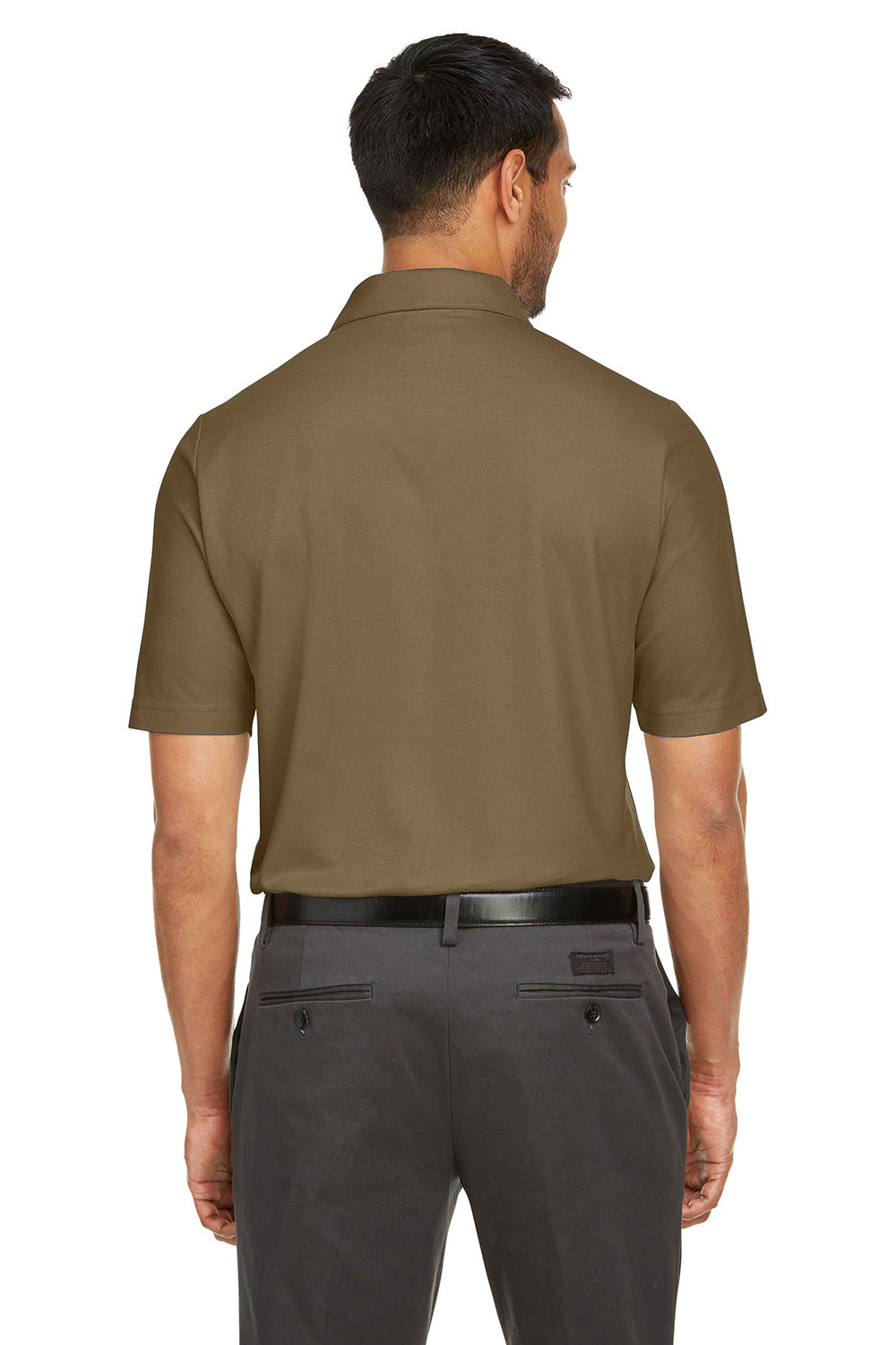 Core 365 CE112 Mens Fusion ChromaSoft Performance Moisture Wicking Short Sleeve Polo Shirt Coyote Brown Back