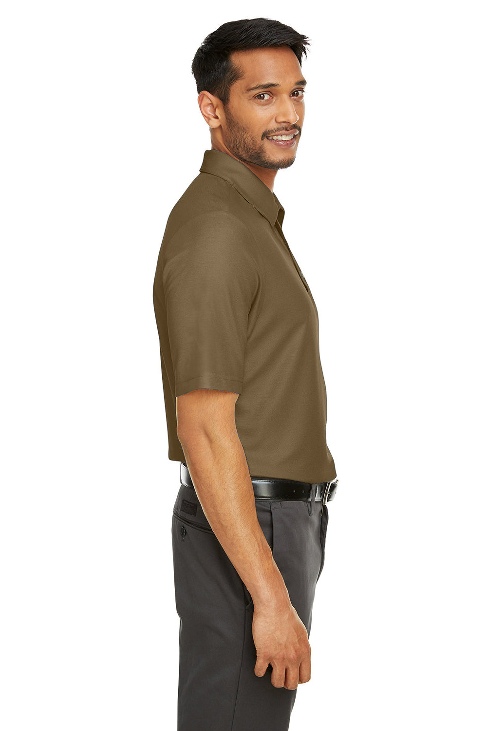 Core 365 CE112 Mens Fusion ChromaSoft Performance Moisture Wicking Short Sleeve Polo Shirt Coyote Brown Side