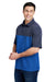 Core 365 CE112C Mens Fusion ChromaSoft Performance Moisture Wicking Colorblock Short Sleeve Polo Shirt True Royal Blue/Heather Navy Blue 3Q