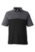 Core 365 CE112C Mens Fusion ChromaSoft Performance Moisture Wicking Colorblock Short Sleeve Polo Shirt Black/Heather Carbon Grey Flat Front