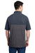 Core 365 CE112C Mens Fusion ChromaSoft Performance Moisture Wicking Colorblock Short Sleeve Polo Shirt Carbon Grey/Heather Classic Navy Blue Back