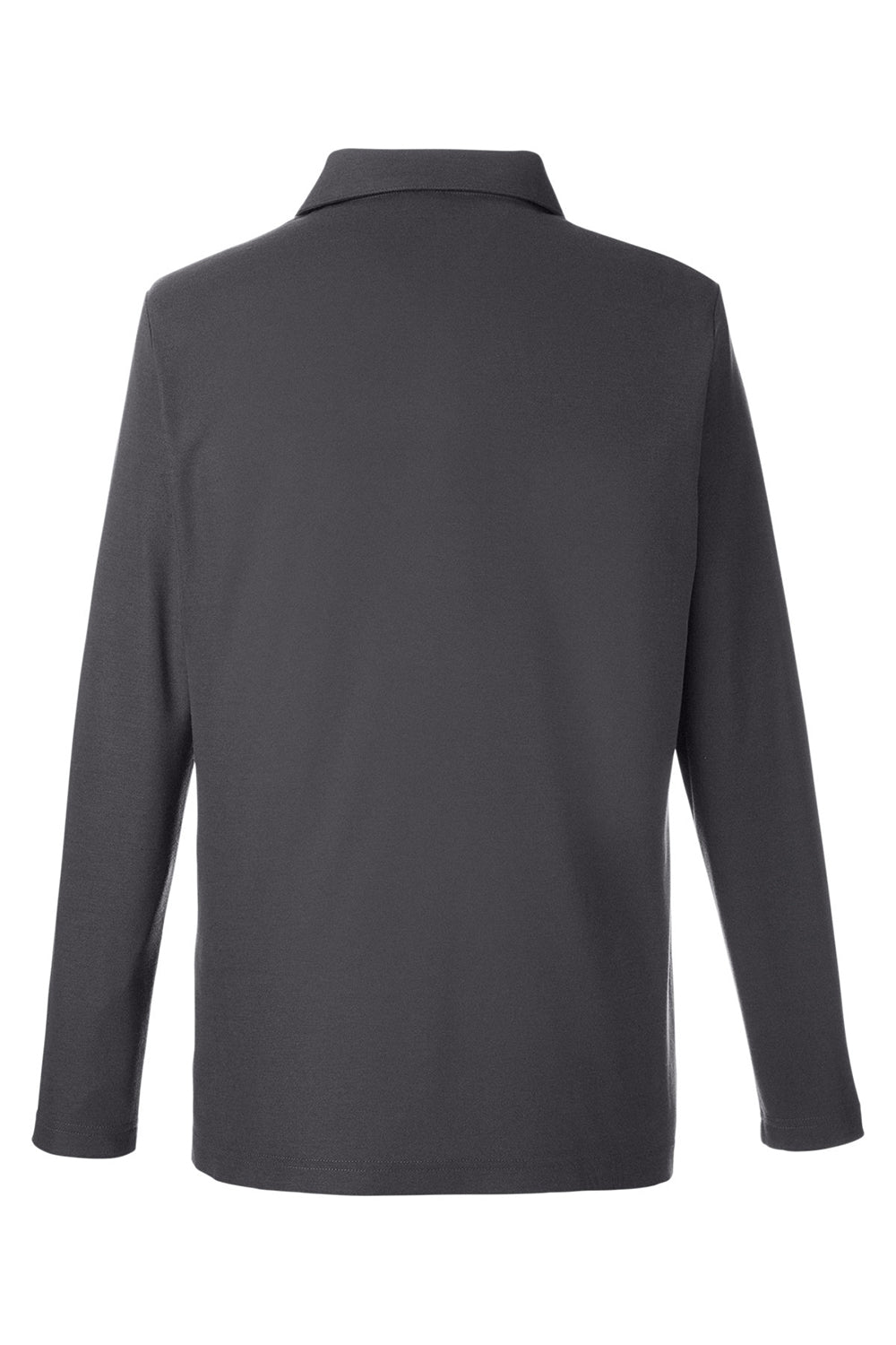 Core 365 CE112L Mens Fusion ChromaSoft Performance Moisture Wicking Long Sleeve Polo Shirt Carbon Grey Flat Back