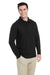 Core 365 CE112L Mens Fusion ChromaSoft Performance Moisture Wicking Long Sleeve Polo Shirt Black 3Q