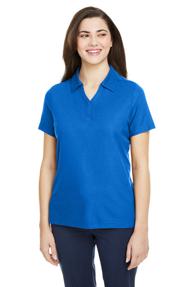 Core 365 CE112W Womens Fusion ChromaSoft Performance Moisture Wicking Pique Short Sleeve Polo Shirt True Royal Blue Front