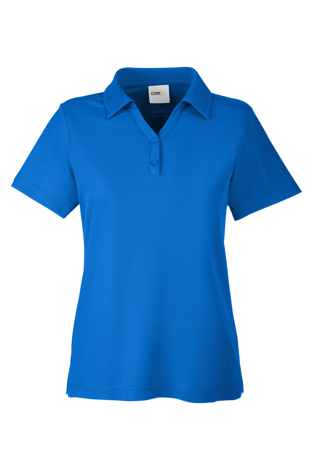 Core 365 CE112W Womens Fusion ChromaSoft Performance Moisture Wicking Pique Short Sleeve Polo Shirt True Royal Blue Flat Front