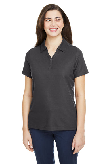 Core 365 CE112W Womens Fusion ChromaSoft Performance Moisture Wicking Pique Short Sleeve Polo Shirt Carbon Grey Front