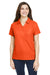 Core 365 CE112W Womens Fusion ChromaSoft Performance Moisture Wicking Pique Short Sleeve Polo Shirt Campus Orange Front