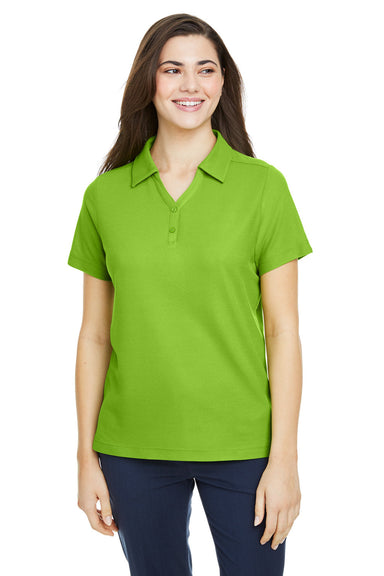 Core 365 CE112W Womens Fusion ChromaSoft Performance Moisture Wicking Pique Short Sleeve Polo Shirt Acid Green Front