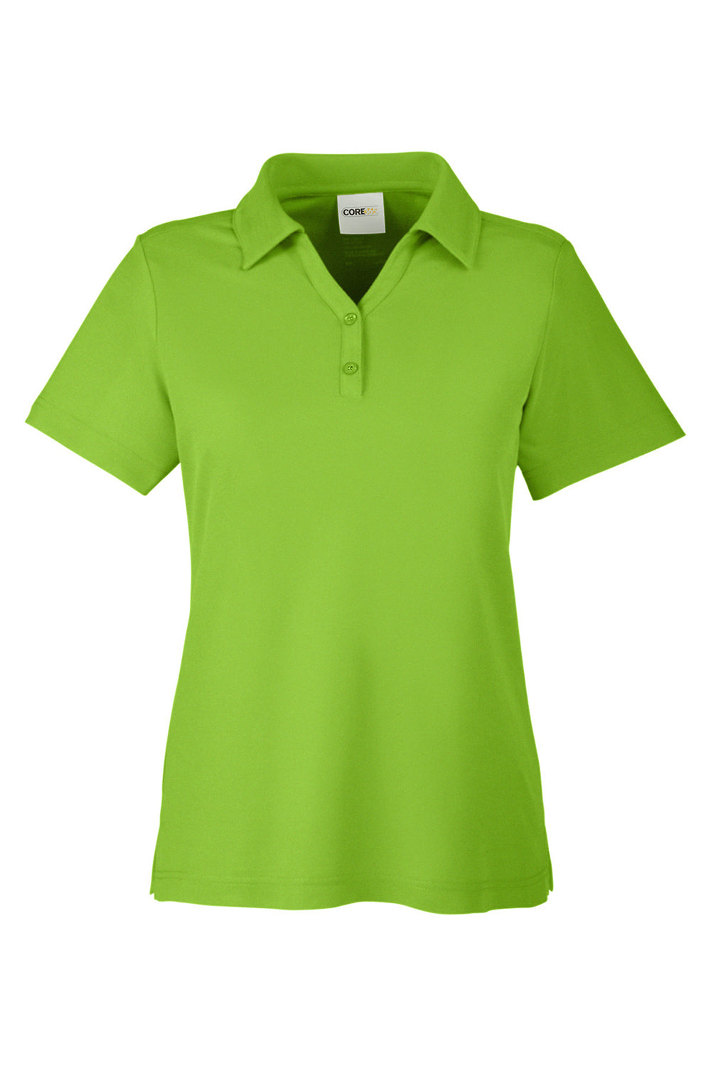 Core 365 CE112W Womens Fusion ChromaSoft Performance Moisture Wicking Pique Short Sleeve Polo Shirt Acid Green Flat Front