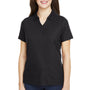 Core 365 Womens Fusion ChromaSoft Performance Moisture Wicking Pique Short Sleeve Polo Shirt - Black