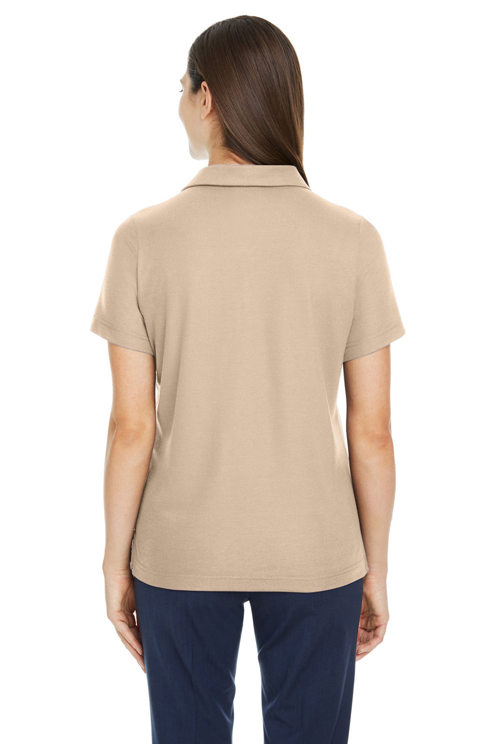 Core 365 CE112W Womens Fusion ChromaSoft Performance Moisture Wicking Pique Short Sleeve Polo Shirt Stone Back
