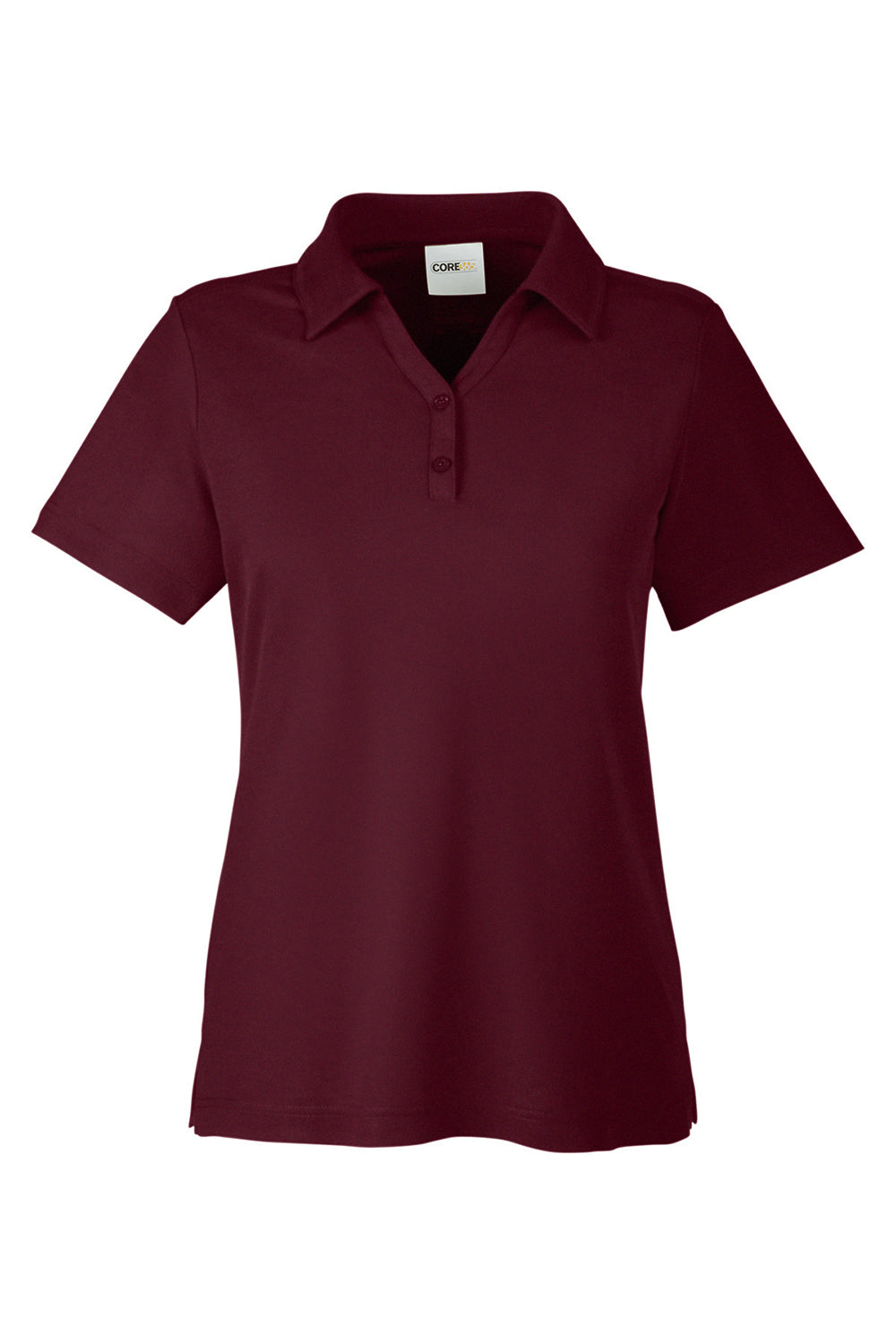 Core 365 CE112W Womens Fusion ChromaSoft Performance Moisture Wicking Pique Short Sleeve Polo Shirt Burgundy Flat Front