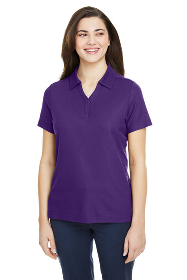 Core 365 CE112W Womens Fusion ChromaSoft Performance Moisture Wicking Pique Short Sleeve Polo Shirt Campus Purple Front