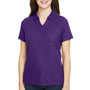 Core 365 Womens Fusion ChromaSoft Performance Moisture Wicking Pique Short Sleeve Polo Shirt - Campus Purple